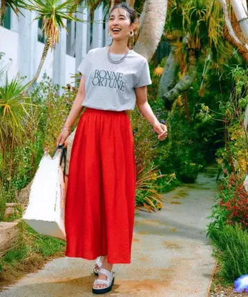 새상품 앙피로 빈티지 시어 개더 와이드 팬츠