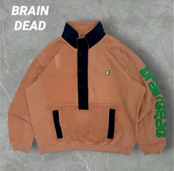 BRAIN DEAD 절개 버튼 브라운 맨투맨 L
