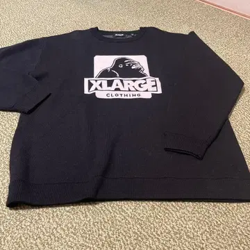 XLARGE 블랙 남성용 니트 트레이닝복 고릴라 로고