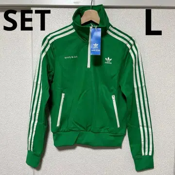 새상품 ADIDAS sporty&rich 저지 셋업 L 그린