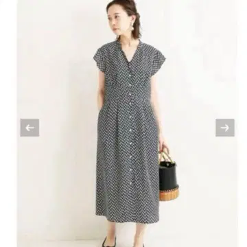 IENA 페더 프린트 원피스 36