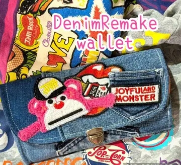 데님 리메이크 장지갑