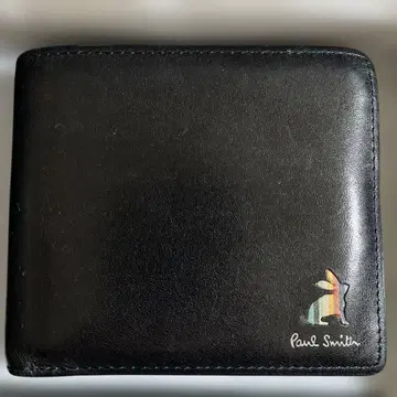 Paul Smith 블랙 이단 접이식 지갑 토끼 로고