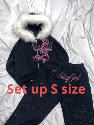 9090 girl Cross Logo glitter 셋업