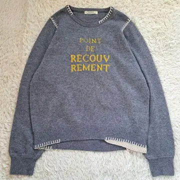 블랑바스크 정가 21만원 HAND 담요 스티치 니트 로고 자수