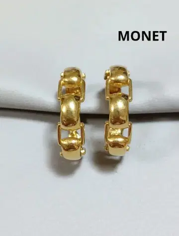 a41 MONET 골드 체인 반지 후프 귀찌