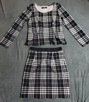 salire 체크 무늬 셋업