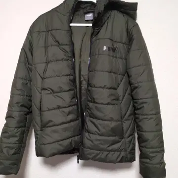 PUMA 후드 부착 다운 자켓 M 사이즈 올리브 그린