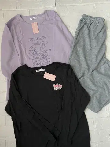 [미사용 새상품] LL 쿠로미 마이멜로디 룸웨어 세트