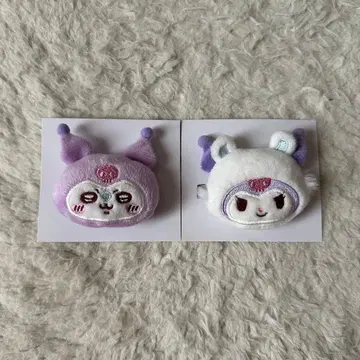 치이카와 x 산리오 콜라보 시크릿 헤어 클립 모몽가 쿠로미