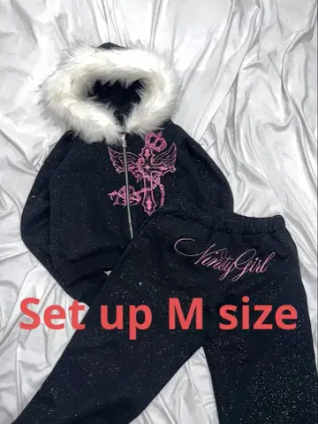 9090 girl Cross Logo glitter 셋업