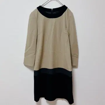 엠즈셀렉 [ M ] 원피스/바이컬러 소매 슬릿 심플 긴팔