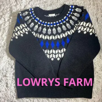 노르딕 무늬 긴팔 스웨터 블랙/블루