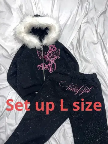 9090 girl Cross Logo glitter 셋업