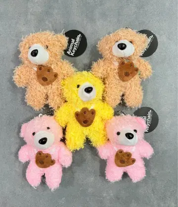 애니멀 키체인 곰 쿠키 포함 5종 세트 봉제 인형 마스코트