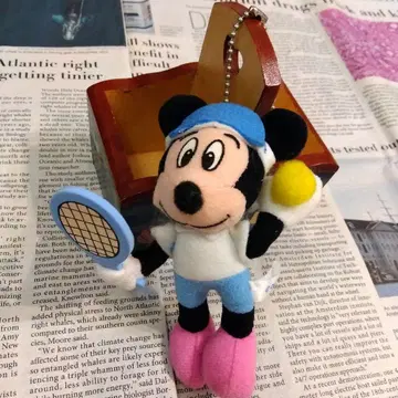 레어 레트로 미키 테니스 12cm 볼체인 미사용품 새상품급