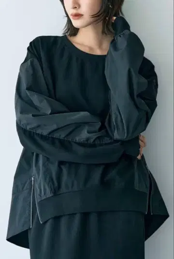 edit by YECCA VECCA 소재 MIX 밑단 ZIP 풀오버