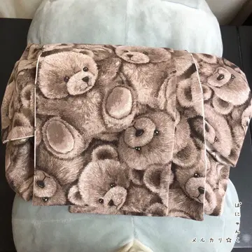 [ teddy bear(브라운) x 크로스 리본 ] 어른용 헤코오비 반폭