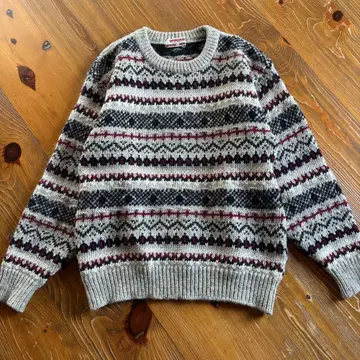 McGREGOR 울 100% 페어아일 패턴 니트 스웨터 L