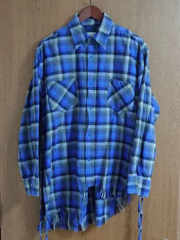 FACETASM 17AW fringe check layered shirt