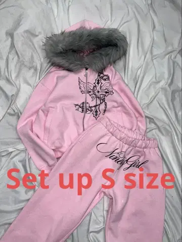 9090 girl Cross Logo glitter 셋업