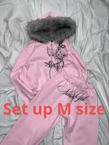 9090 girl Cross Logo glitter 셋업