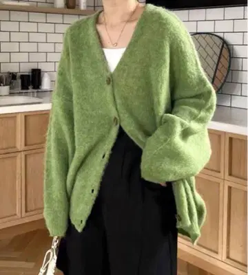[ CAPRICIEUX LE'MAGE ] 모헤어 가디건(그린)