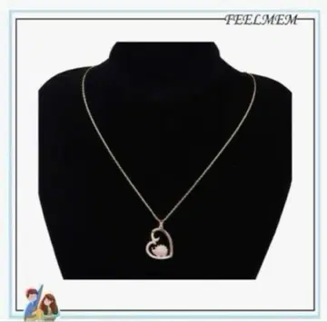 가시쥐 목걸이 귀여운 동물 CZ 하트 모양 펜던트 핑크 골드