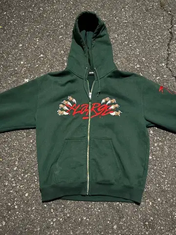 XLARGE 다크 그린 집업 후드티