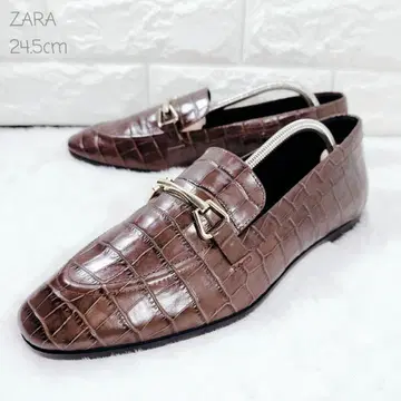 ZARA 악어 엠보싱 비트 로퍼 24.5cm 새상품급