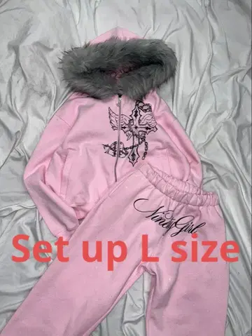 9090 girl Cross Logo glitter 셋업