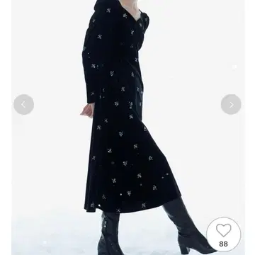 꽃무늬 자수 벨로아 원피스 36