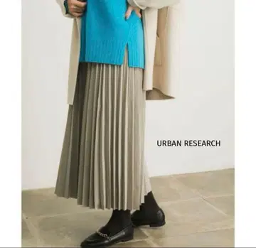 택 포함 새상품 URBAN RESEARCH 스웨이드 터치 플리츠 스커트