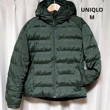 UNIQLO 유니클로 후드 부착 다운 자켓 M 그린