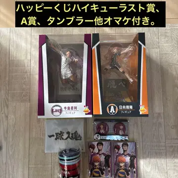 해피 복권 하이큐 라스트상 우시지마, A상 히나타 외 증정품 포함.