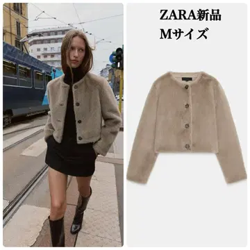 ZARA 인조 모피 숏 자켓 M 사이즈 택 포함 새상품