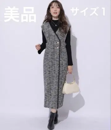 새상품급 아푸와이저 리셰 랩 트위드 점프수트 S 원피스