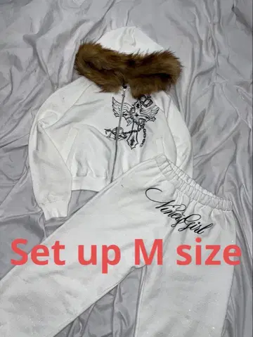 9090 girl Cross Logo glitter 셋업