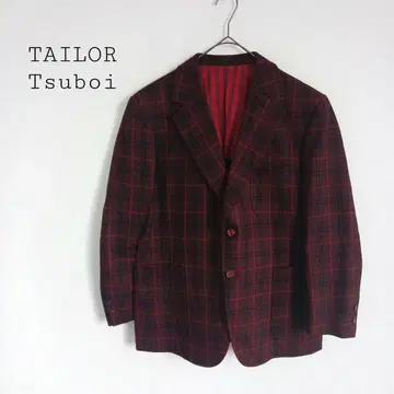 TAILOR Tsuboi 테일러드 자켓 체크 무늬 레드 계열 가을/겨울