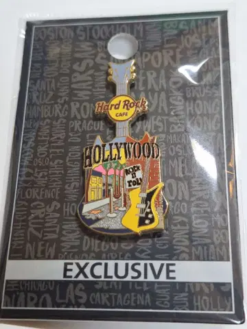 하드록 카페 할리우드 기타 핀 배지
