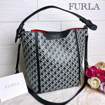 새상품급 FURLA 훌라 2way 숄더백 가죽 블랙 숄더