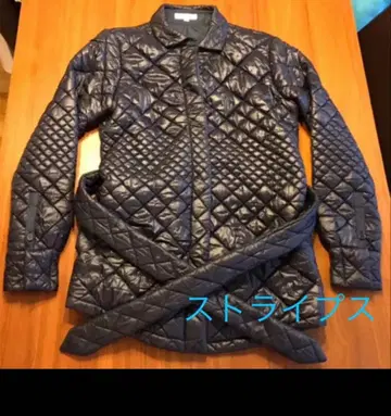 STRIPES 네이비 퀼팅 자켓