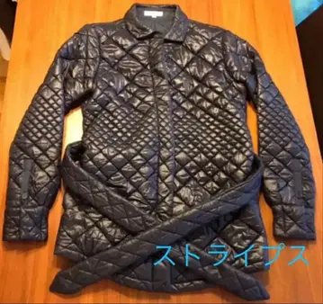 STRIPES 네이비 퀼팅 자켓