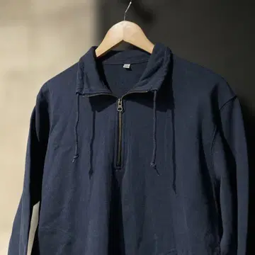 유니클로 올드 유니클로 하프 지퍼 맨투맨 네이비 L 구 택