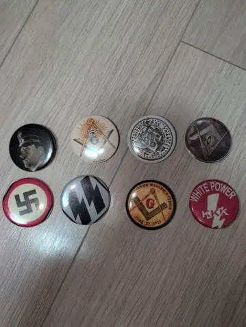 역사적 심볼 핀 배지 8개 세트