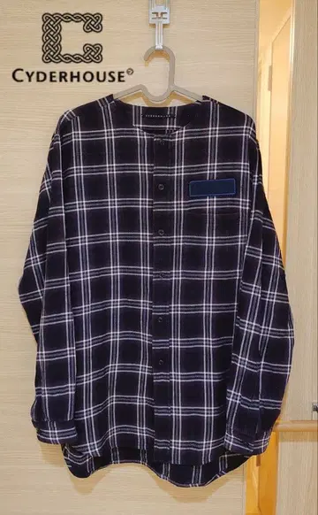 CYDERHOUSE 노카라 플란넬 체크 셔츠 M 사이즈 일본제
