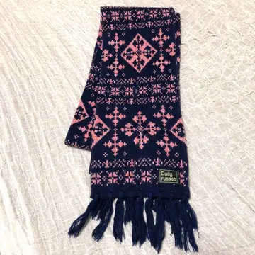 Daily russet 러셋 노르딕 눈 패턴 머플러 남녀 공용