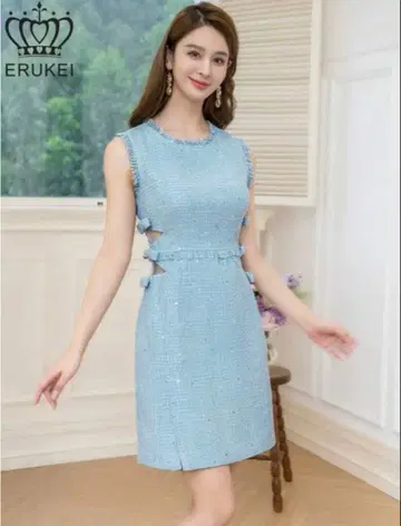 ERUKEI 스카이블루 타이트 드레스