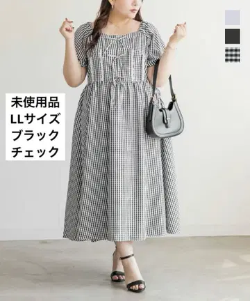 쿠레트 오리지널 레이스 사용 핀턱 원피스 LL 1 블랙 체크