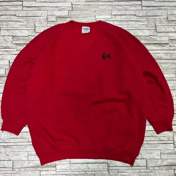 90s DISCUS 맨투맨 음표 악보 원포인트 자수 로고 레드